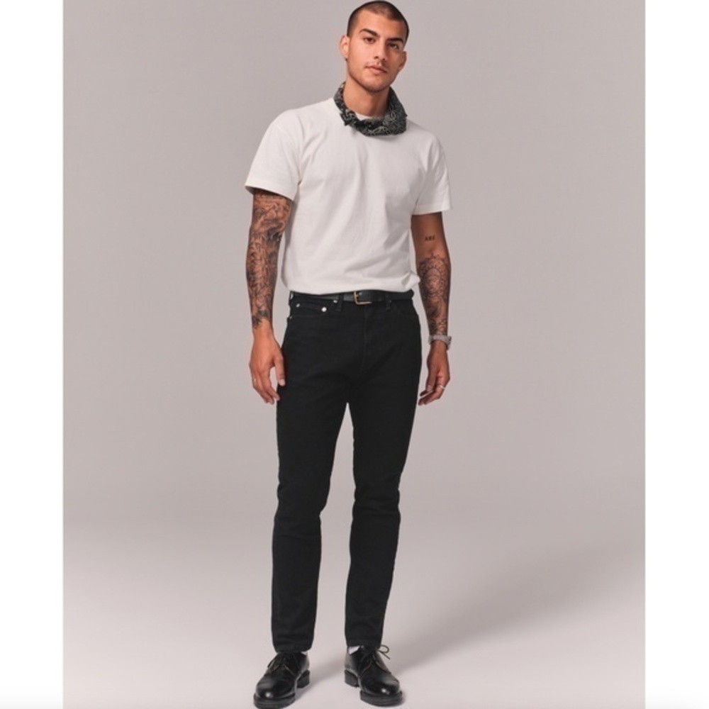 Abercrombie & Fitch Athletic Slim Jeans Black Cotton Blend Size 34 x 32